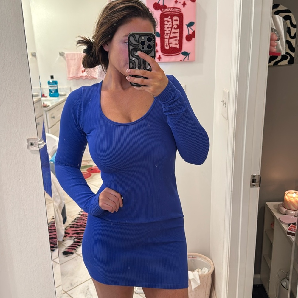 Blue bodycon dress